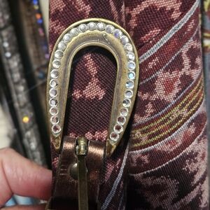 NWOT Golden Bronze Crystal Leather Belt